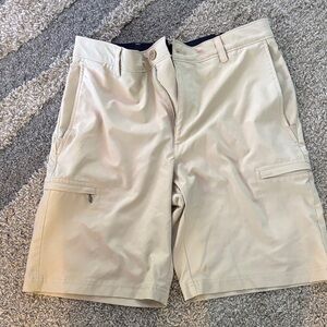 Izod Light Tan Cargo Golf Shorts for Men